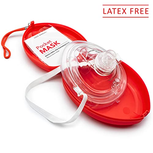 AIESI® Pocket Mask professionelle maske beatmungsmaske für beatmung mund zu mund mit einwegventil und filter, CPR Mask-Resuscitator