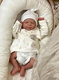 Bébé reborn garcon poupée bébé endormie: avec une taille de près de 18 pouces de la tête aux orteils, un poids d'environ 2,2 livres, peut également porter des vêtements pour bébés prématurés de zéro à trois mois