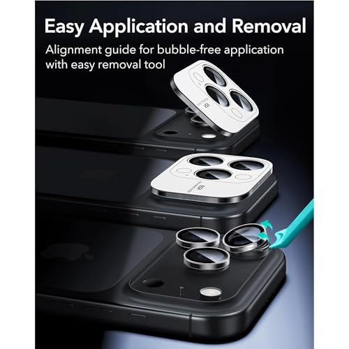 Image of Amazon Brand - Solimo Camera Glass Lens Protector Ring for Redmi Note 15 Pro 5G Case Friendly with Edge to Edge Coverage and Easy Installation (Black)