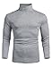 COOFANDY Men's Slim Fit Basic Tops Casual Turtleneck Long Sleeve Lightweight Knitted Pullover Sweaters Fashion Turtleneck Grey