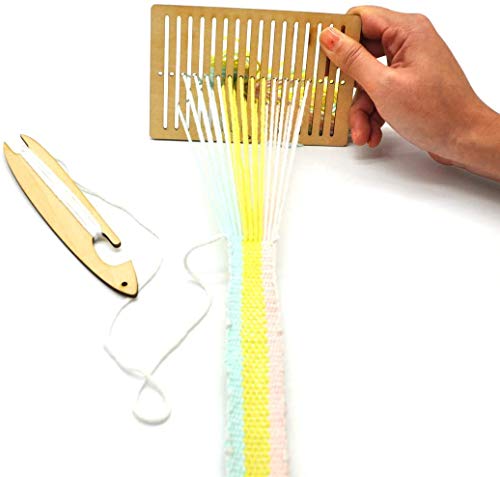 AROYEL Webstuhl multifunktionale Handwerk Holzweberahmen Webstuhl Erwachsenenhandwerk liefert DIY Webbedarf Cover