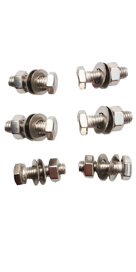 6 PCS M6 Zinc Plated Steel Battery Terminal Bolts and Nuts with Washer for Automotive and Truck Battery Systems(6 Nut 6 Bolt 12 Washer)-image-6