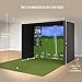 Golf Simulator Enclosure for Home 10x8 ft Cage with HD Impact Sim Screen Two Shank Nets and Corner Foam Padding for Practice at Indoor Garage