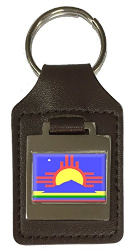 Porte-clés en cuir gravé Roswell pour trousseau voiture voyage