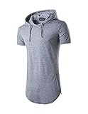 Defal Hipster Sudadera con Capucha y Cremallera Lateral de Manga Larga para Hombre - Multicolor - Large