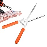 Mwqpgyh Extractor de piel de color plateado con costillas para cocinar, accesorio de cocina, pelador ergonómico, para cocineros entusiastas de la barbacoa, restaurante, apartamento, cerdo y carne de