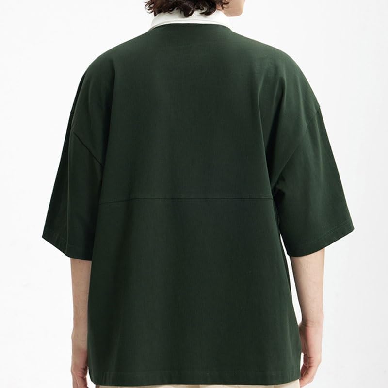 Outdoor Pullover Turret Collar Short Sleeves Casual Cotton Comfortable Vest Classic Business Sports Tops(Gray,X-Large)