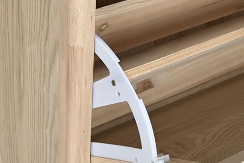 DRW Schuhregal aus natürlichem Tannenholz, 2 Böden, 70 x 30 x 103 cm