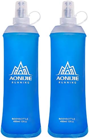 Azarxis TPU Soft Flask Collapsible Water Bottle Running Folding Gel Water Reservoir Handheld for Hydration Pack Hiking Cycling Climbing Jogging Marathon Trail Race