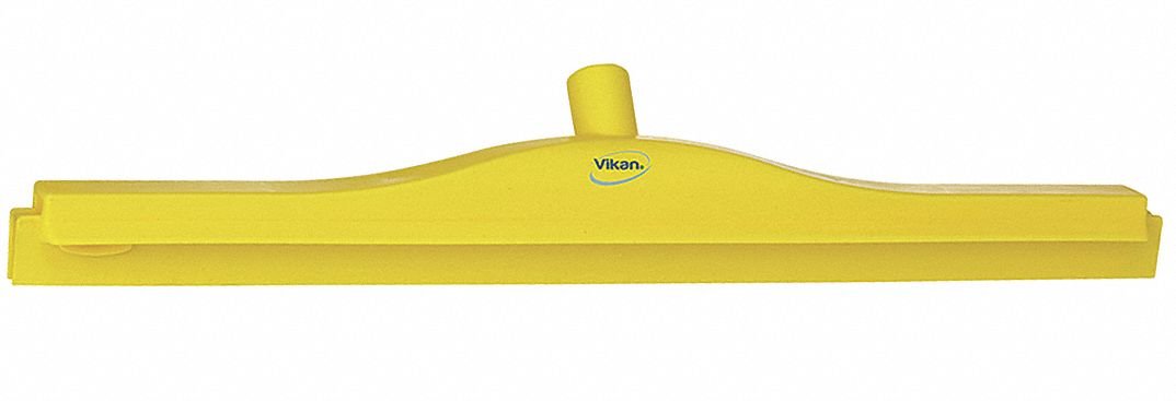 Vikan Yellow 77146 Rubber Polypropylene Frame Double Blade Squeegee, 24",