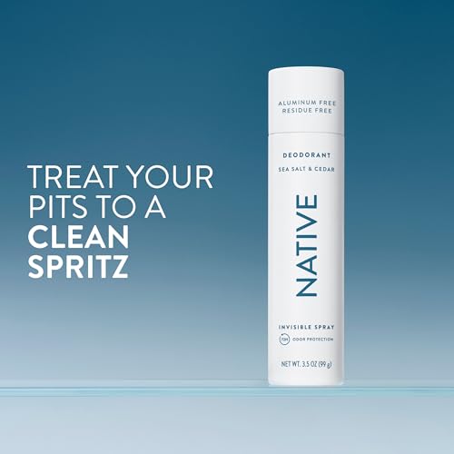 Image of Native Deodorant & Body Spray, Sea Salt & Cedar, 72-Hour Odor Protection for Underarms & Body, Aluminum Free, Quick Drying, 3.5 oz