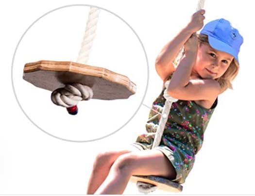 VIXERA Combo 3IN1 Swings Set: DISC Rope Swing + Ball Laddr + Stick Ladder, Backyard Outdoor Play - Image 3 thumbnail