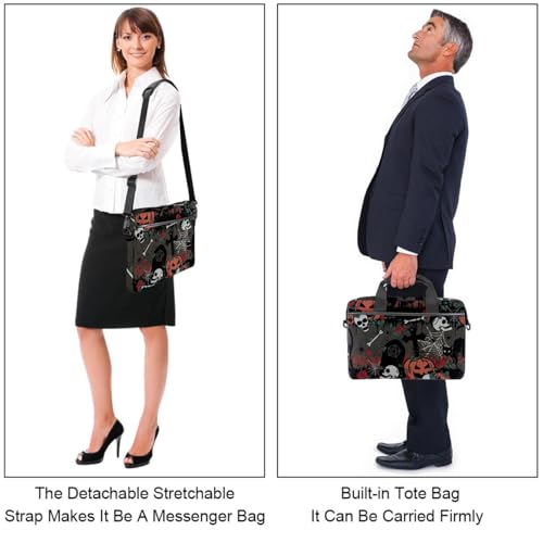 Sac ordinateur 13.3-14" anti-rayures imprimé citrouille noir fun
