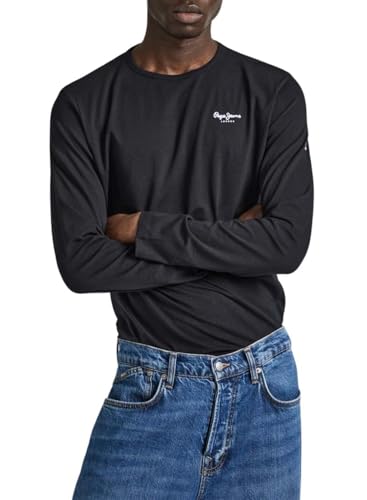 Pepe Jeans Original Basic 2 Long N t-shirt para homem, Preto (Preto), Médio