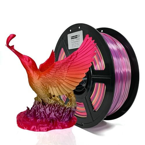 Image of PLA 3D Printer Filament 1.75mm,Candy S2 Silk Rainbow,Multi Color,Net Weight 1kg(2.2lbs)
