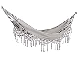 amaca da giardino in cotone dondolo stile boho grigio chiaro rocca