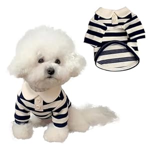 MANON ROSA Dog Clothes Cute Polo Shirt – Soft & Breathable Collared T-Shirt Summer Fall Outfits for Small Medium Dogs Cat – Great for Doggy and Kitten Photoshoots (Medium,Dark Blue)