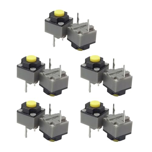 Kailhs Silents 10pcs 6x6x7.3 mm Botón Ratón Micro Interruptor con Operaciones Silentes para Jugadores y Clics de Oficina Botón del Ratón