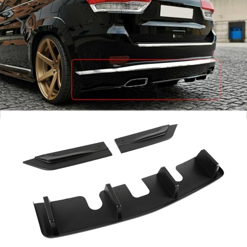 MUNALP Add-on Rear Diffuser for Jeep Grand Cherokee Summit/High Altitude 14-16 Rear Bumper Lip Spoiler Chin Splitter Accessories ABS Plastics (Glossy Black)