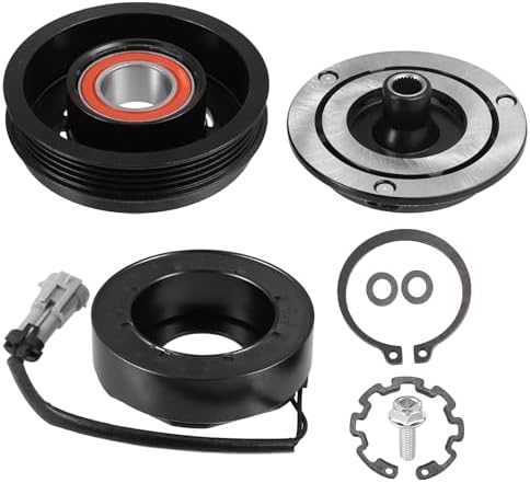 X AUTOHAUX 1 Set AC Compressor Clutch Kit Pulley Coil Auto Repair
