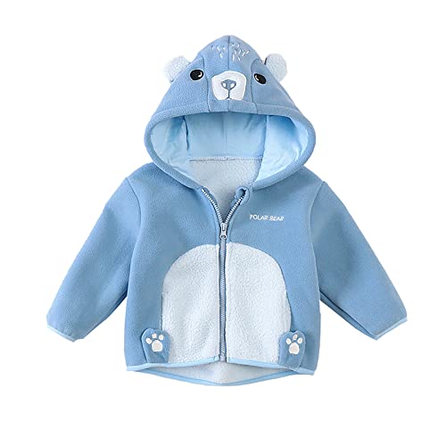 Rixin Baby Kids Hoodies Fleece Zipper Jacket 12M-5Y Boys Girls Plush Cute Ears Coat Fall Winter Hoodie Outwear (As1, Age, 4_Years, 5_Years, Bear-Blue, 4-5T) #TOP30