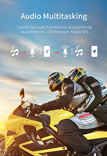 Intercomunicador de moto con audio multitarea e impermeable IP67 para 2 personas 7