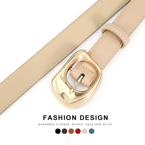 HOTWILL Women Belt with Gold Buckle Ladies Fashion Faux Leather Waist Belt for Jeans Pants4