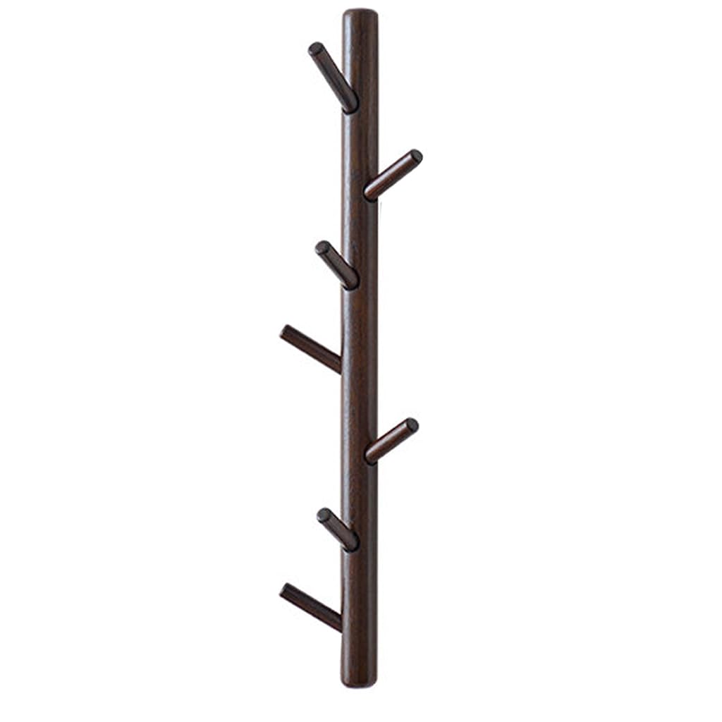 ZHOUXIAO Solid Wood Vertical Coat Rack Wall Mount,Branch Shape Coat Hooks Hanger 70cm