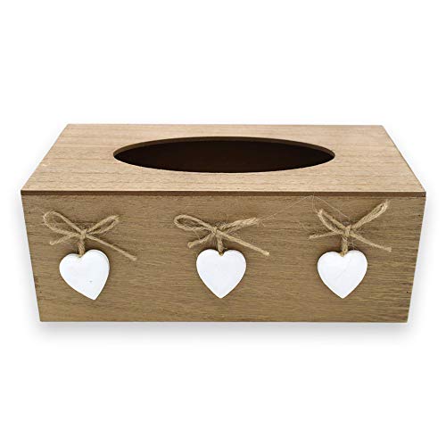 Image of Sterling Vintage Tissue Paper Holder Box Storage Cover Case Facial Napkin Holder with Lock Mechanism - Rectangular MDF Wood Finish with 2 Bottle Room Freshener (Tissue Box No -13)