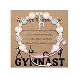 Fullrainbow Gymnastics Bracelet for Women Gymnastics Stuff Gymnastics Gifts Gymnastics Party Decorations Inspirational Gymnast Charm Bracelet(Pink Handstand Gymnastic Gifts)