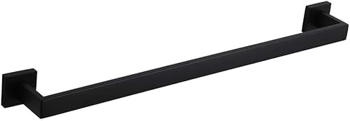 GERZWY Toallero de baño de estilo contemporáneo de 24 pulgadas, barra de toalla de baño de acero inoxidable, montaje en pared, negro mate FG160160-BK