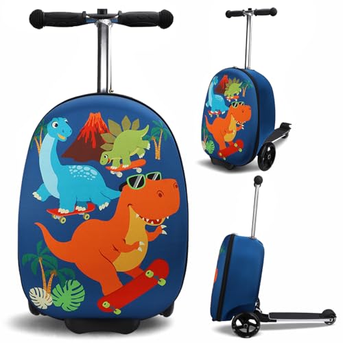 Emissary Kids Scooter Luggage Ride-On Suitcase Blue