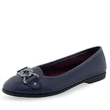 Stitch 'N Turn Konstruktion Aerosoles Damen Bia Ballerinas, Marineblaues Leder, 39.5 EU