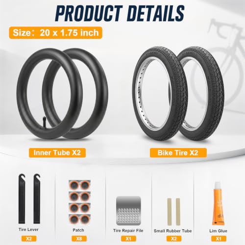 ZUOMAGUO 20x1.75 Tire & Tube Set