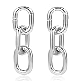Maxbott 2PCS Chained Ear Gauges Ear Hangers Weights for Stretched Ears Plugs Body Piercing Tunnels 316L Stainless Steel Hypoallergenic Women Man Fashion Jewelry