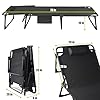 FozsKeylf Folding Camping Cot, Adjustable Camping Cot for Adults, Portable Reclining Lounge Chair with Mattress/Pillow, 1200 D Oxford Camping Cots for Indoor/Outdoor