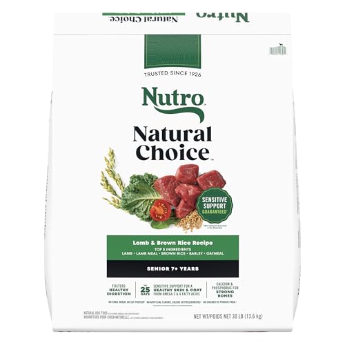 Nutro Natural Choice Senior Dog Food Dry Recipe, Lamb and Brown Rice Recipe, Dry Dog Food, 30 lb. Bag
