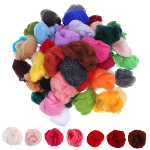 ULDIGI Assorted Colors Wool Roving Yarn 1 Pack Felting Wool for Needle Felting DIY Craft Kit