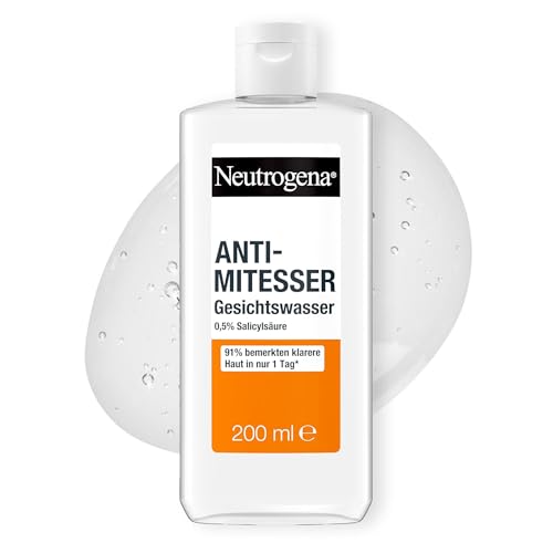Neutrogena Anti-Mitesser Gesichtswasser 200 ml, sanfte Gesichtsreinigung mit 0,5Prozent Salicylsäure,milde Gesichtspflege, reduziert wissenschaftlich erwiesen das Auftreten und die Größe von Mitessern