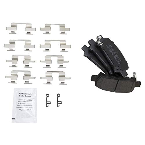 Image of TRQ Rear Brake Pad and Rotor Set Semi Metallic Rotors Calipers Compatible with 2000-2004 Subaru Legacy Outback 2003-2006 Baja