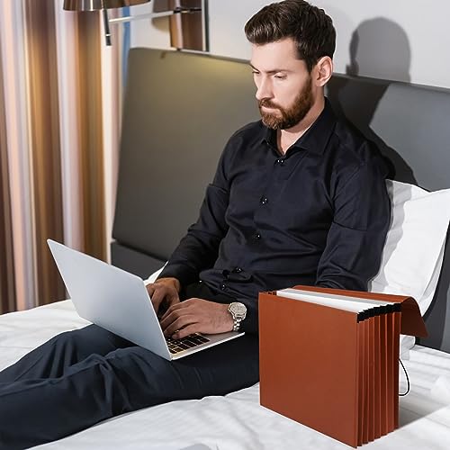 Chuangdi 1 carteira expansível com fecho de cordão elástico de 14 cm, tamanho carta de expansão, org