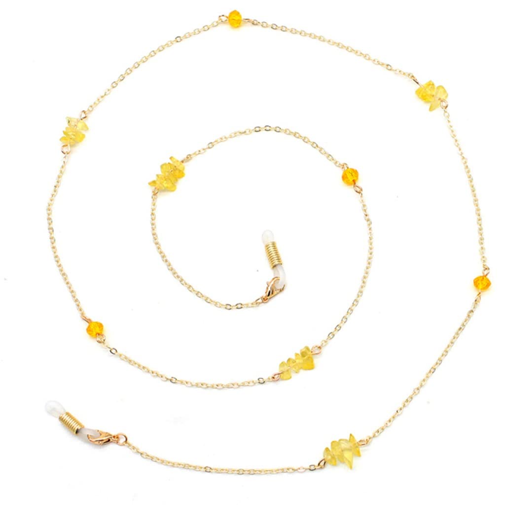 Unregelmäßige grüne Kristall-Gliederkette Brillenketten Lesebrillen Sonnenbrillenriemen Kabelhalter Nackenkopfband Zubehör (Color : A, Size : 70cm) (B 70)