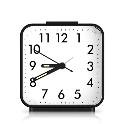 OQIMAX Analog Alarm Clock with Luminous Hands & Night Light