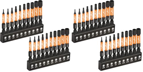 Image of toolant Impact Hex Head Allen Wrench Drill Bit Set 20pcs (Metric&SAE), 1 /4 inch Hex-Shank S2 Steel Hex Bits Set, CNC Machined Tips with Magnetism, 2 inch Long with Storage Box (Pack of 2)