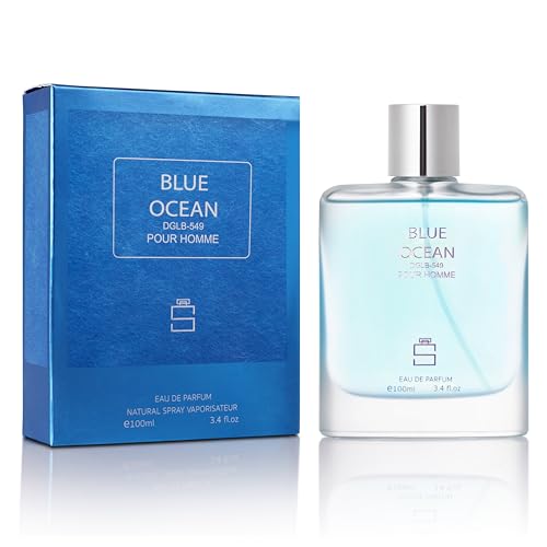 BLUE OCEAN for Men Inspired by Light Blue, Citrus Aromatic Cologne, 3.4 oz