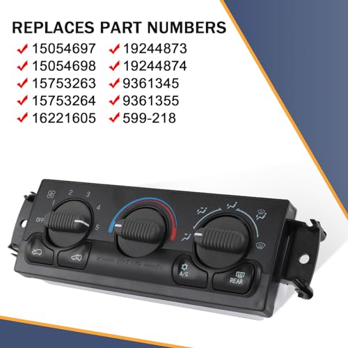 DICMIC Front A/C Heater Climate Control Module Compatible with 1999-2002 Chevrolet Silverado 1500 2500 GMC Sierra 1500 2500 2001-2002 Chevrolet Silverado 1500 HD 2500 HD Replace# 599-218, 15054697
