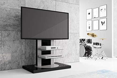 Design TV Schrank Roma H-777nw Schwarz Hochglanz 360° drehbar TV Möbel Fernsehtisch TV Rack TV Ständer LCD inkl. TV-Halterung