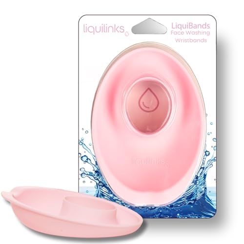 LiquiBands Face Washing Wristbands – No More Wet Sleeves with This Skincare Essential – Silicone Bands to Catch Water Drips – Stocking Stuffer for Girls & Women (Blush Pink, 1 Pair)
