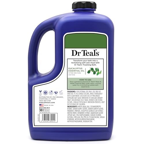 Dr Teal's Foaming Bath with Pure Epsom Salt, Relax & Relief with Eucalyptus & Spearmint, 62.5 fl oz - image 8