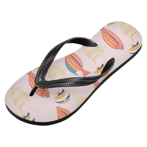 Burbuja Colorful Fishes Flip Flops for Women Men, Soft Thong Sandals Rubber Slippers for Pool Beach Essentials2